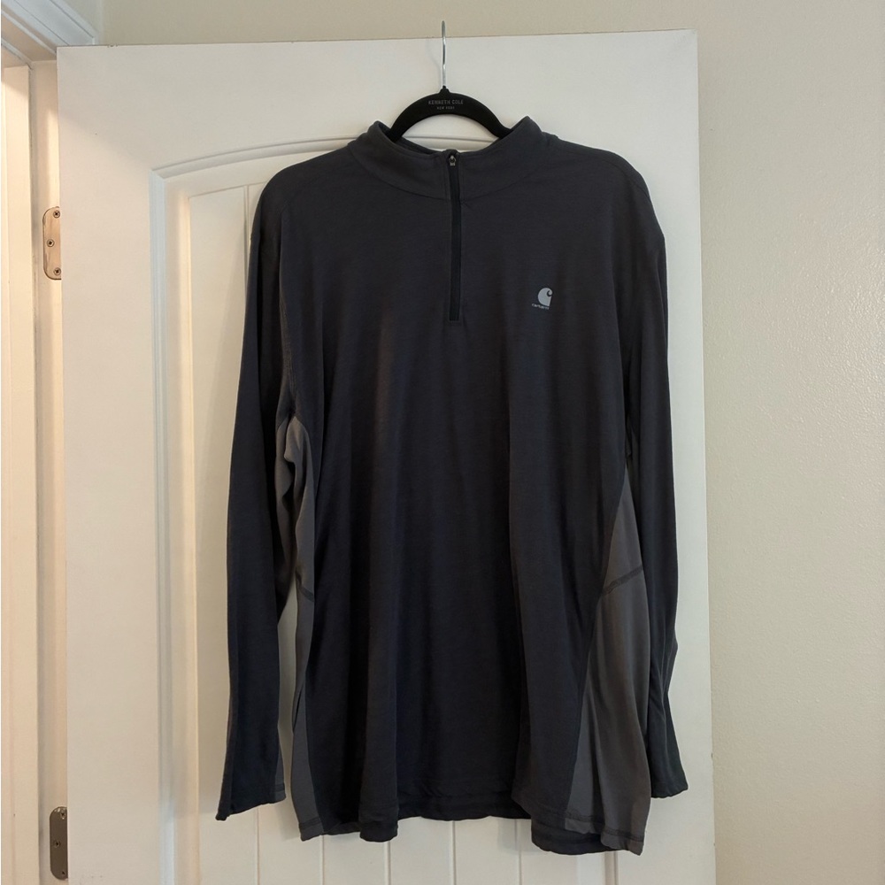 Carhartt Men’s Long Sleeve Quarter-Zip Pullover - Charcoal Gray